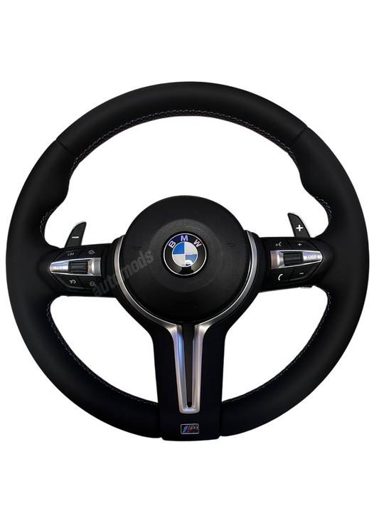 LEATHER BMW M STYLE STEERING WHEEL - F SERIES