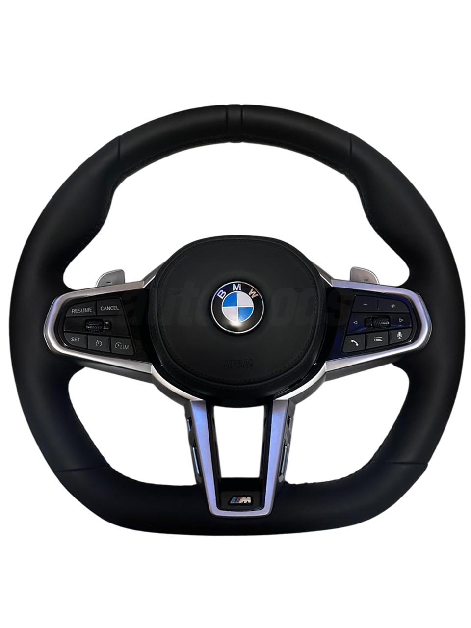 LEATHER FLAT BOTTOM M STYLE STEERING WHEEL - G SERIES