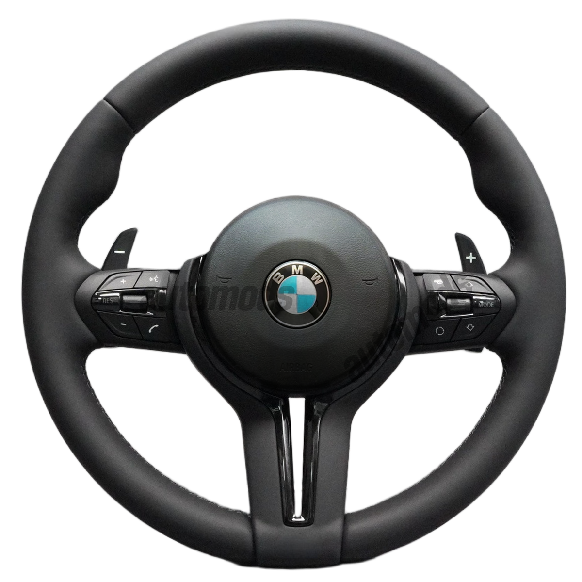 BLACKED OUT LEATHER OEM M STYLE STEERING WHEEL - F SERIES