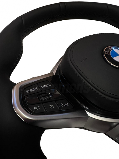 LEATHER FLAT BOTTOM M STYLE STEERING WHEEL - G SERIES