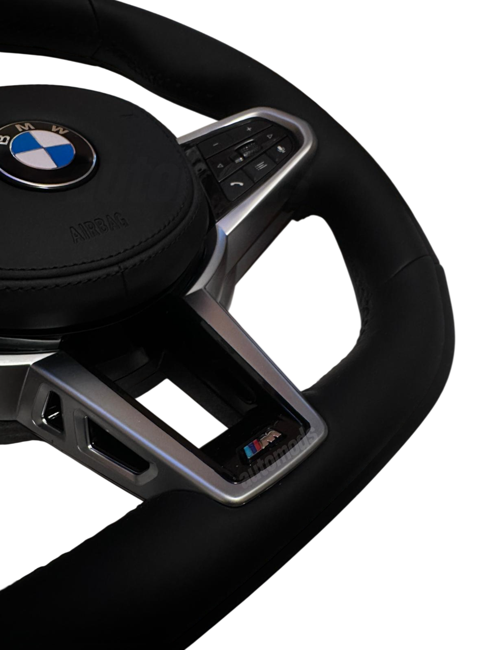 LEATHER FLAT BOTTOM M STYLE STEERING WHEEL - G SERIES