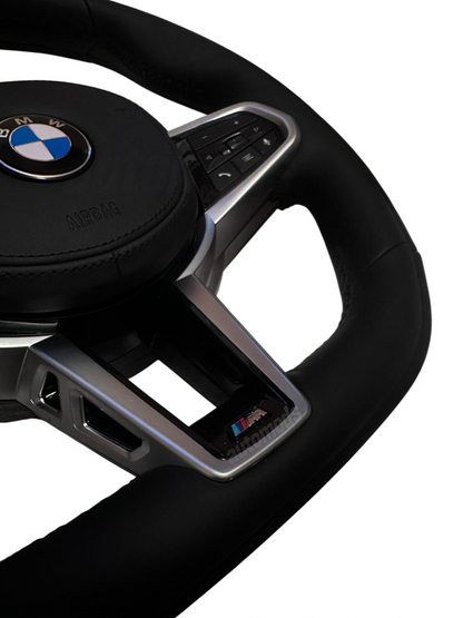 LEATHER FLAT BOTTOM M STYLE STEERING WHEEL - G SERIES